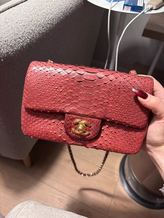 Python Chanel Classic flap bag